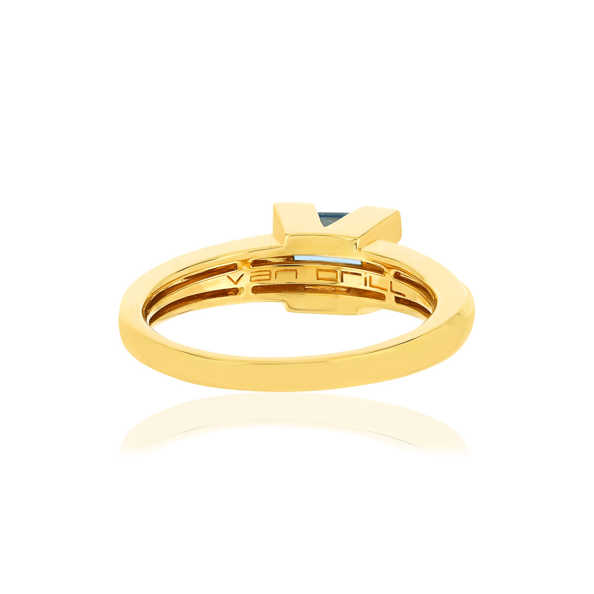 Bague VAN BRILL or jaune 750, topaze, diamant.