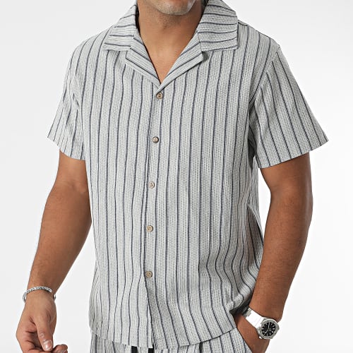 Ensemble Chemise Manches Courtes Et Pantalon Jogging Gris