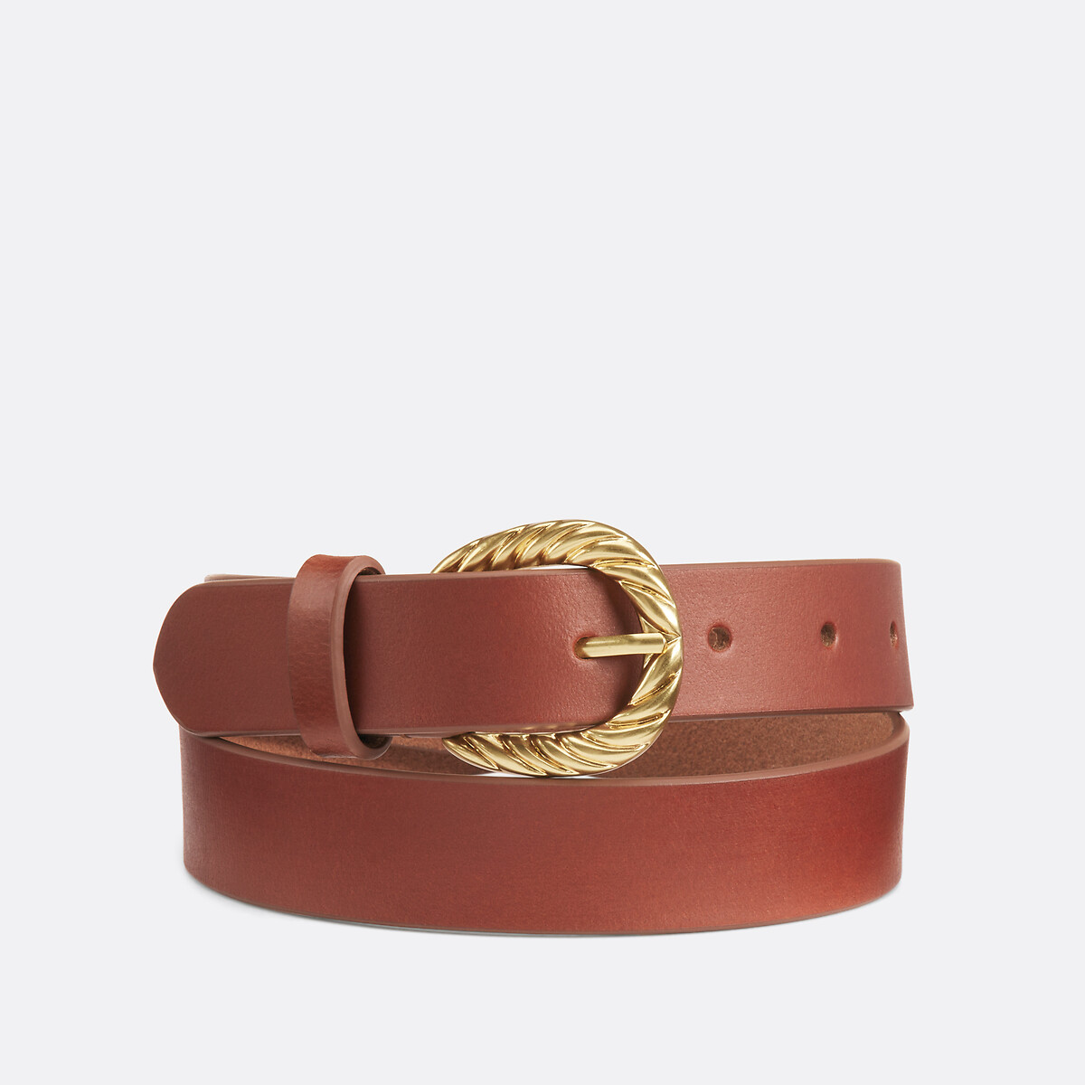 COLEÇÃO LA REDOUTE<br>Cinto de couro com fivela sofisticada