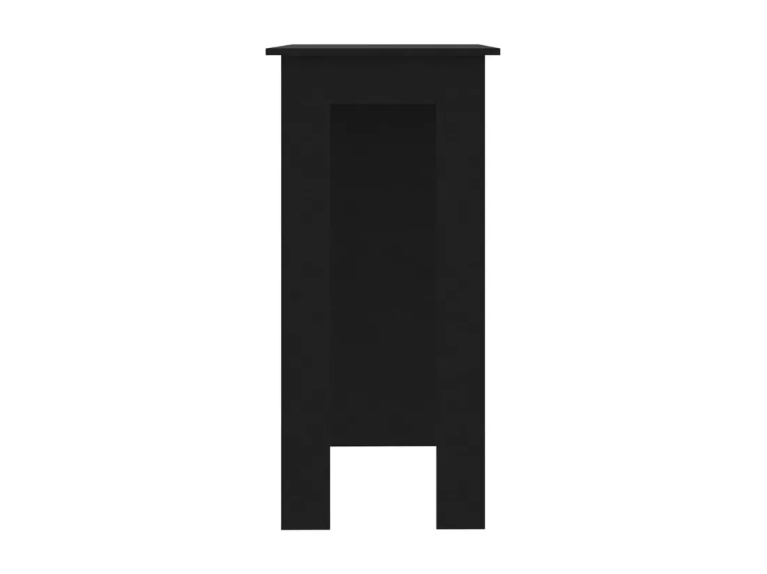 Table de bar avec étagère Noir 102x50x103,5 cm Aggloméré