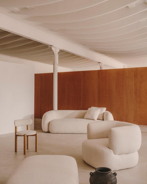 Kave Home Martina poef off-white