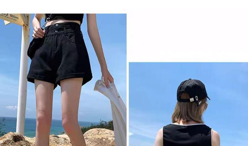 WIKPROM - Denim shorts met hoge taille