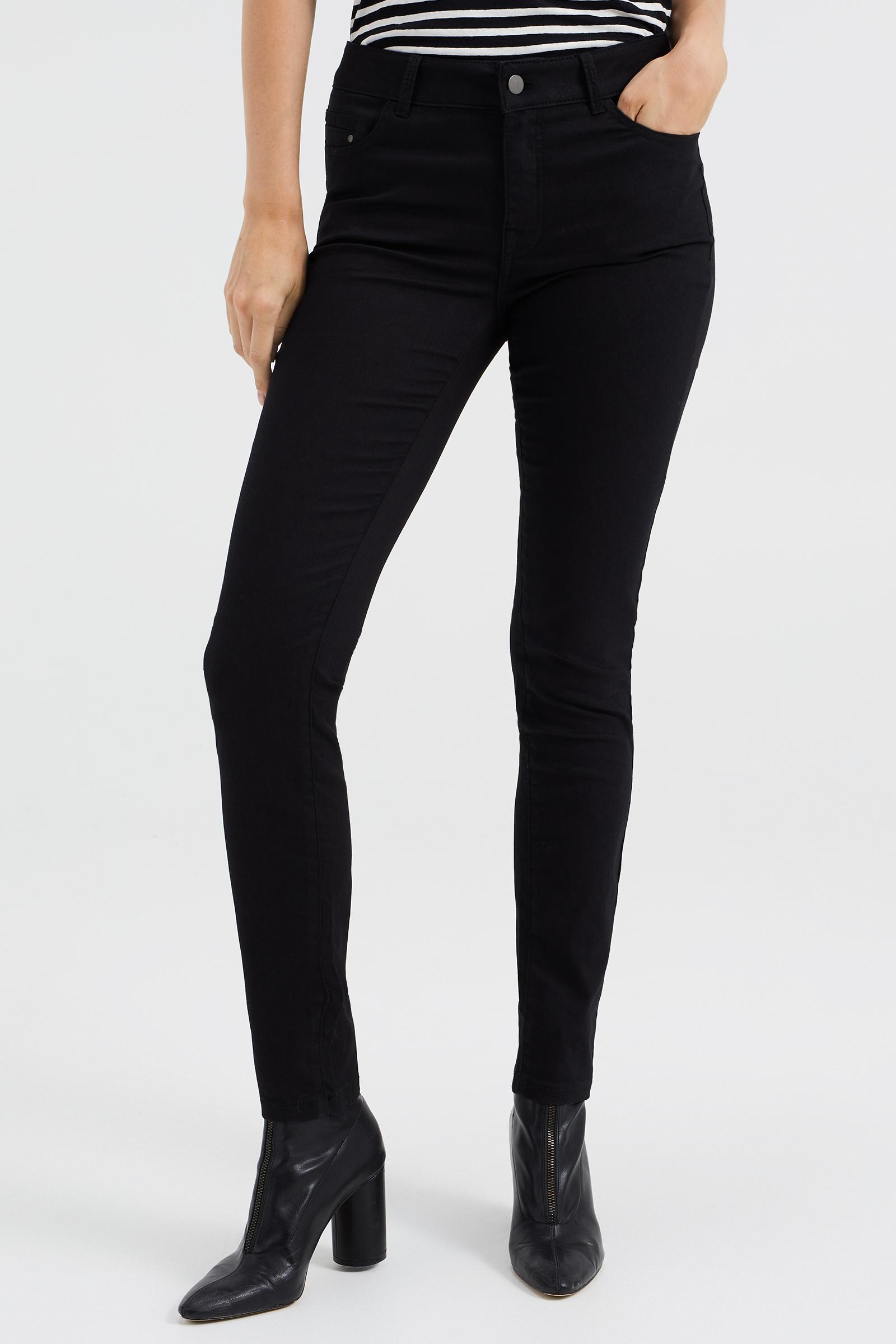 high rise skinny jeans met stretch Blue Ridge Zwart