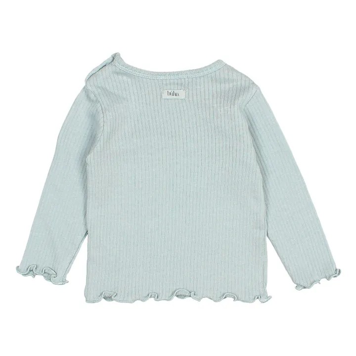 Búho T-shirt Poche Côtelé | Bleu Vert
