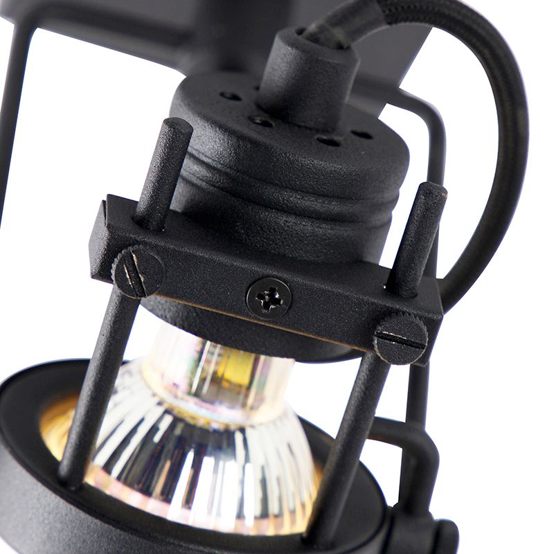 Industriële plafondspot zwart draai- en kantelbaar GU10 50mm - Suplux
