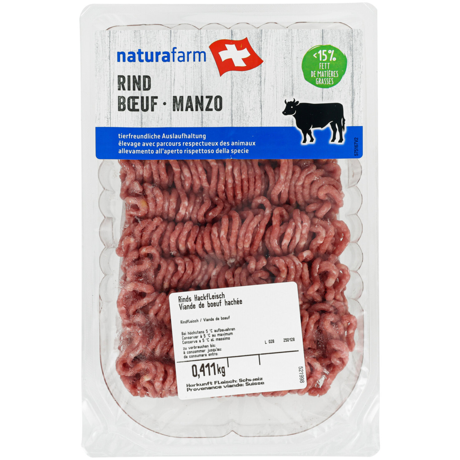Naturafarm Rindshackfleisch ca. 400g