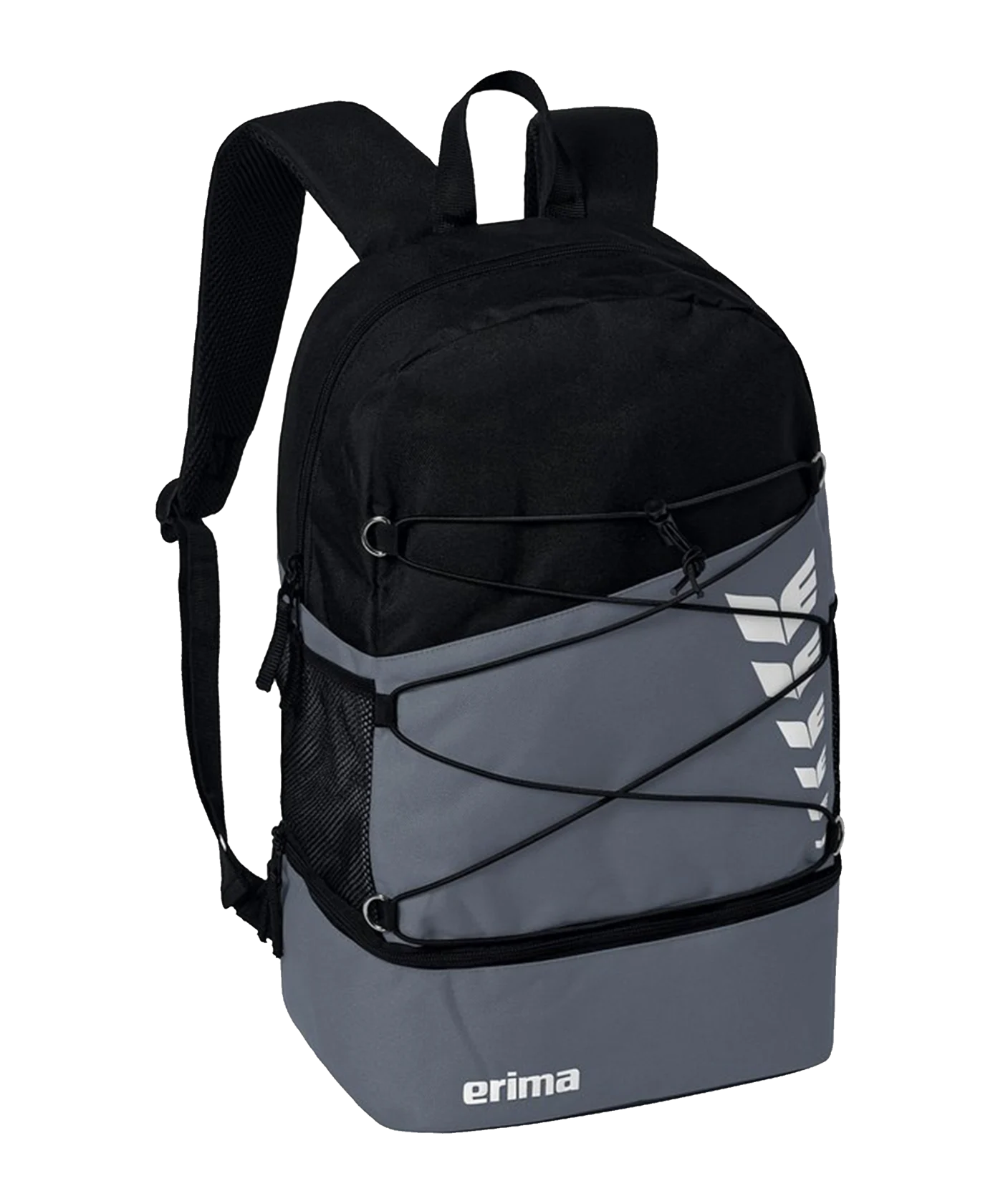 Erima Six Wings Rucksack mit Bodenfach Grau Schwarz