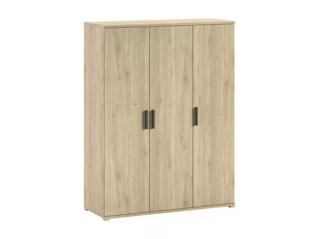 MARCO - Chambre Enfant Lit 90x200cm + Chevet + Armoire 3 Portes Aspect Chêne clair