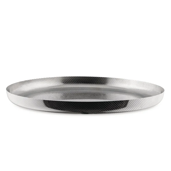 Alessi - Tablett mit Reliefdekor ‍JM14, Ø 35 cm / Edelstahl