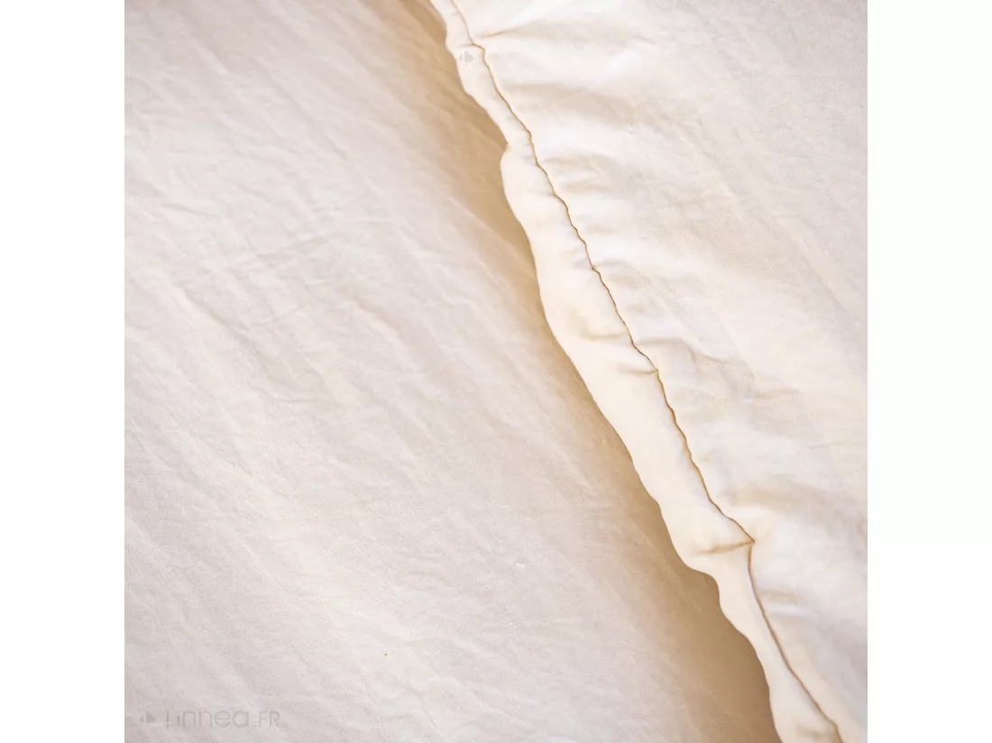 Parure 240x220 cm MILA polyester micro lavée marron sable 3 pièces