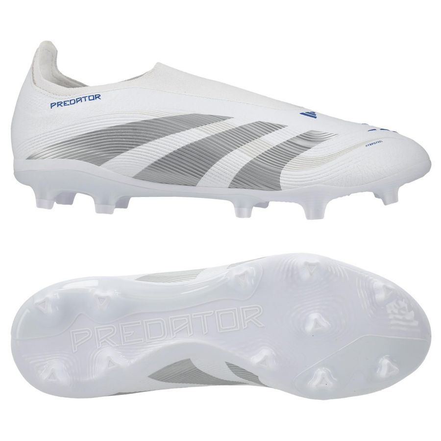adidas Predator League Laceless FG/AG Polar Victory - Blanc/Argenté/Bleu