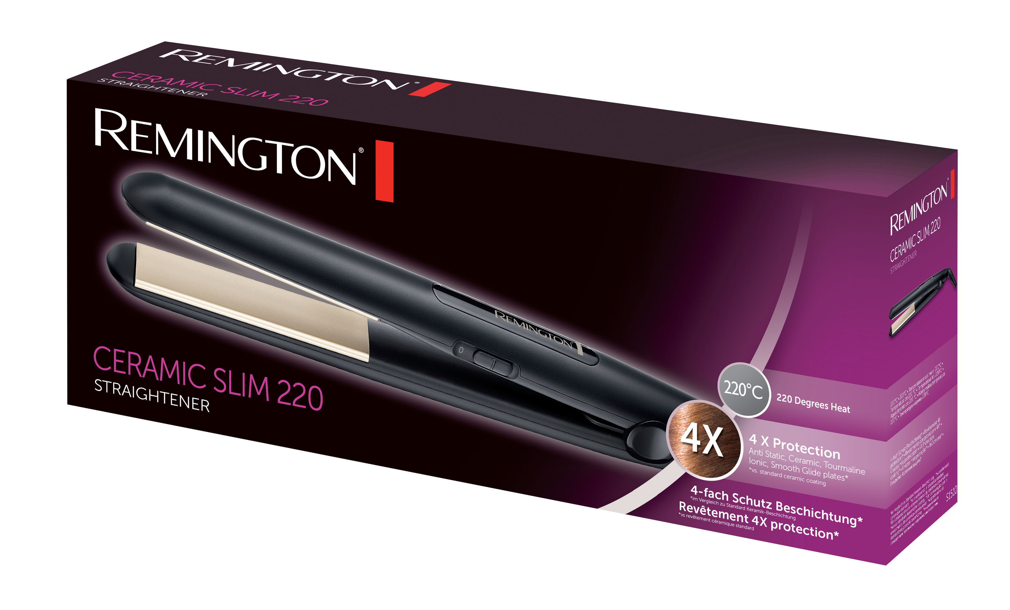 S1510 Haarglätter Ceramic Slim Keramik Haar Streckeisen (45333560100) - Schwarz