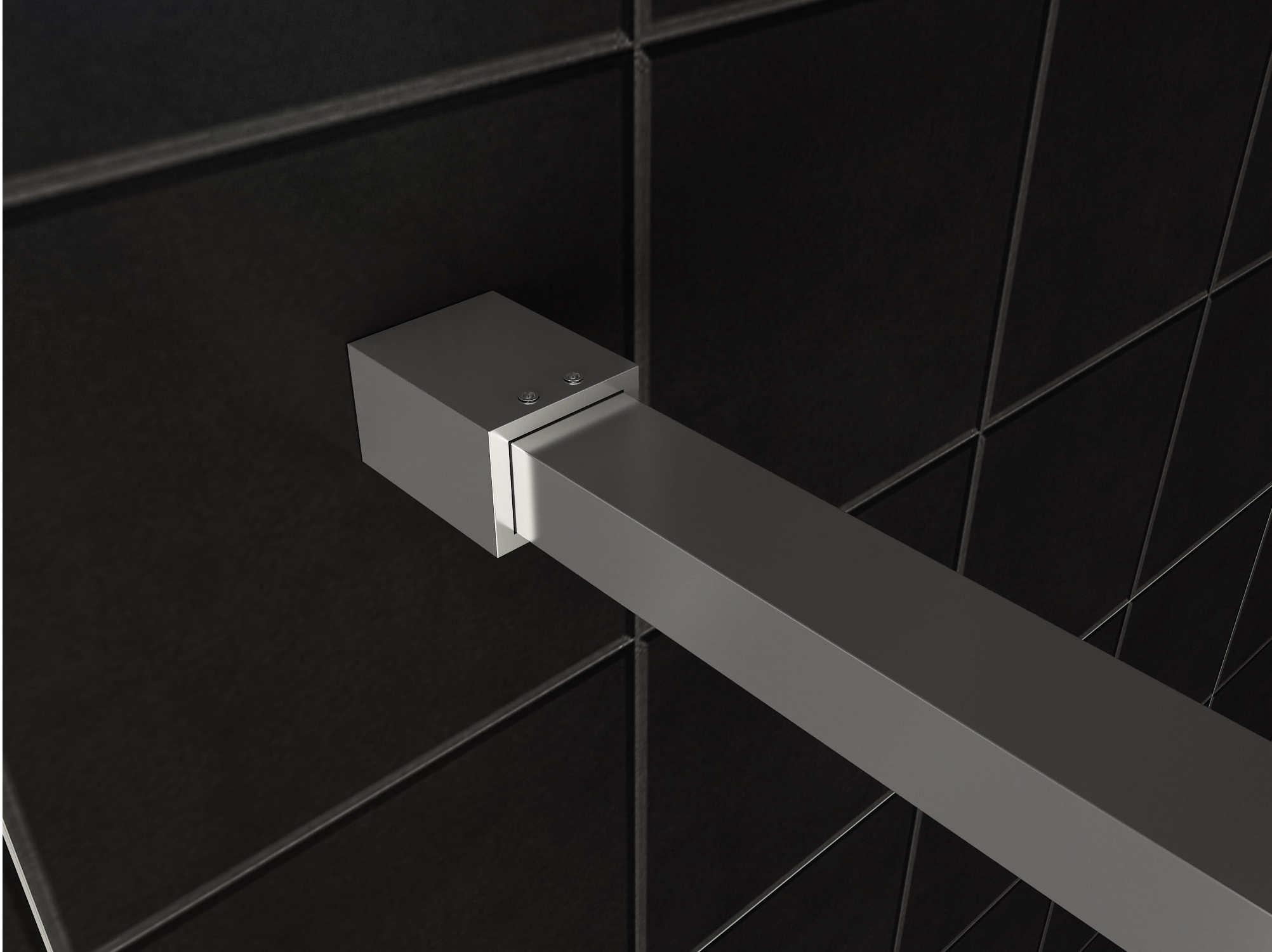 Mueller Slimline muurprofiel en stabilisatiestang voor losse glaswand chroom