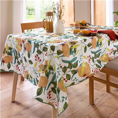 Nappe en polycoton imprimé fleurs