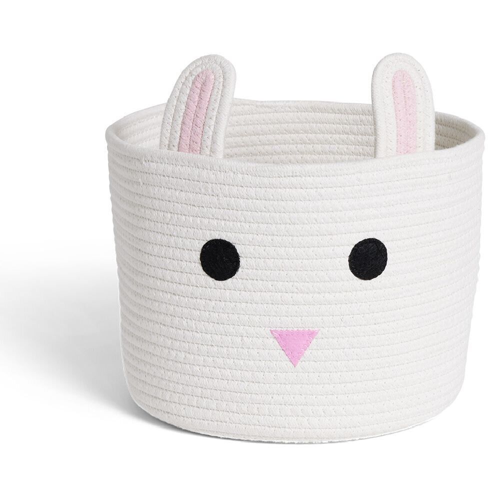 Panière lapin blanc Ø30x24cm