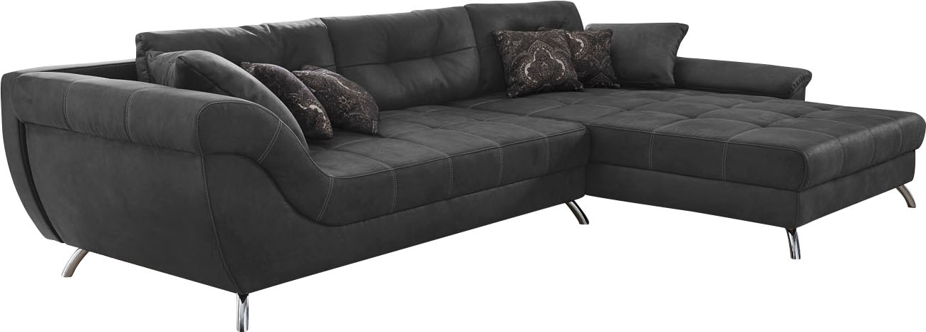 Jockenhöfer Gruppe Ecksofa »San Francisco L-Form« mit eingearbeiteter Kaltschaummatte und Steppung, inklusive Kissen