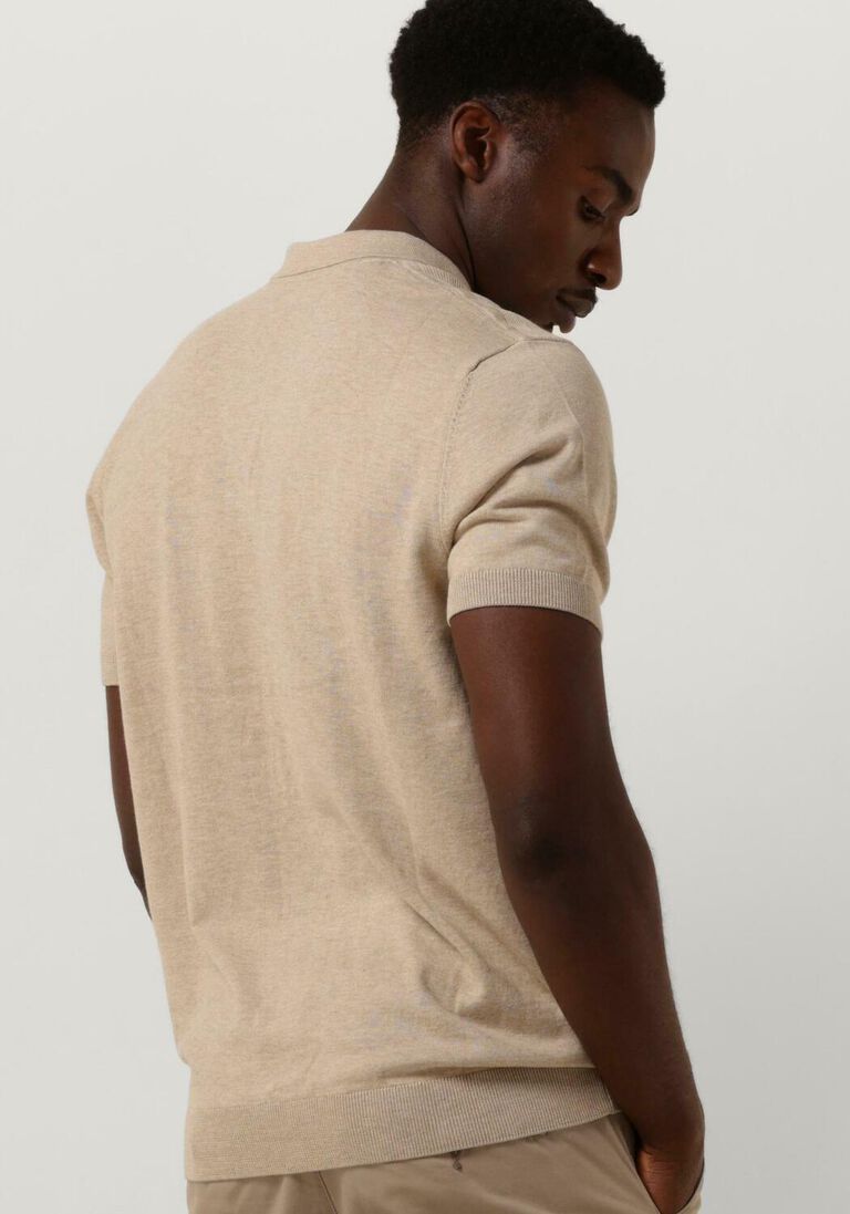 SELECTED HOMME beige selected homme polo slhberg ss knit polo noos