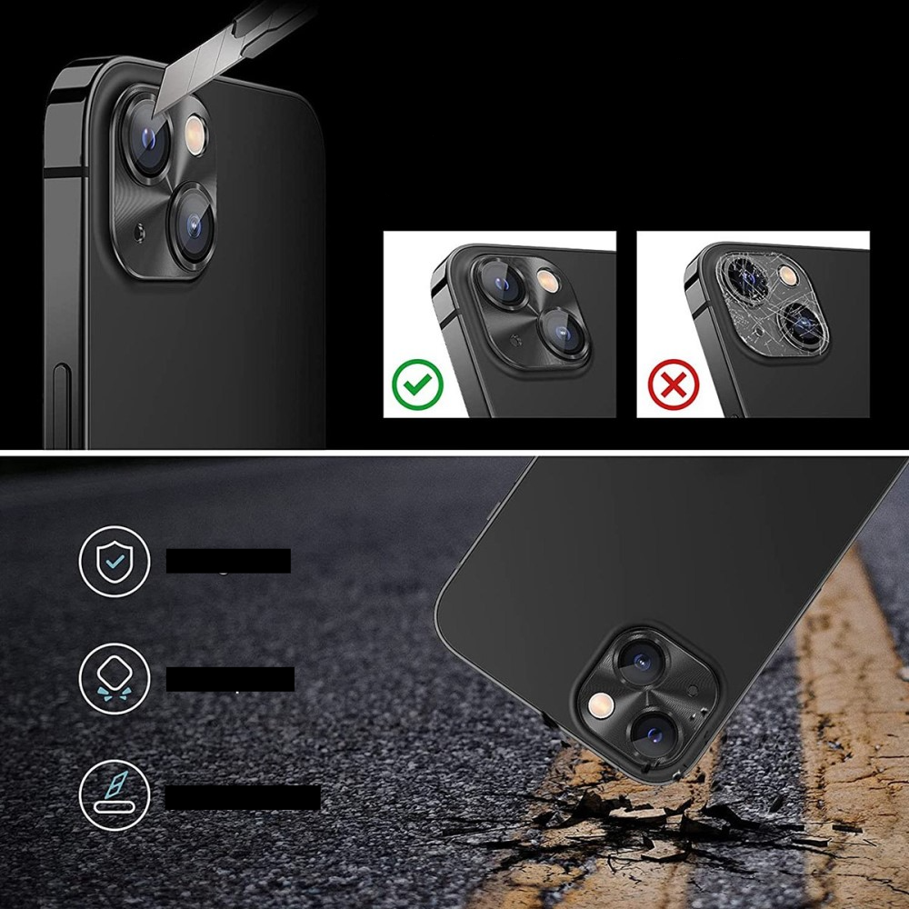 iPhone 14 / iPhone 14 Plus Alu Kamera Objektiv Protector Vollschutz mit Panzer Glas - Lila