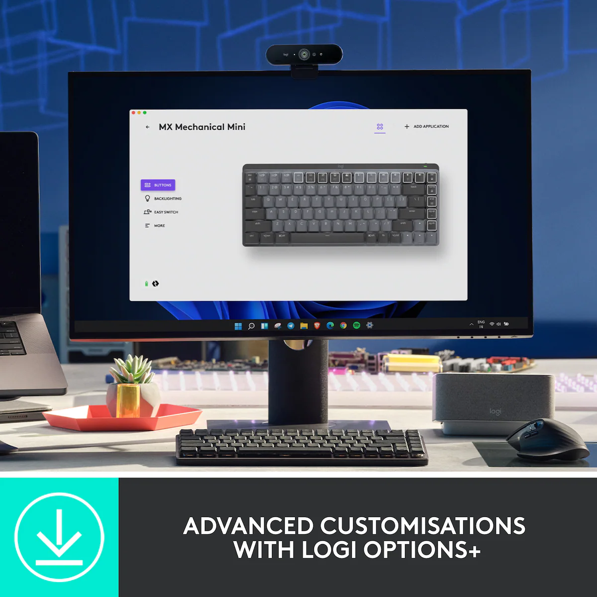Logitech MX Mechanical Mini trådløst tastatur (grafitt)