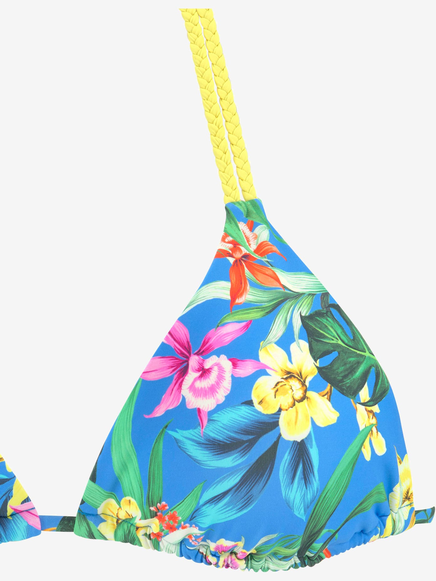 Haut de bikini triangle « imprimé, effet de couleur différent pour chaque pièce »