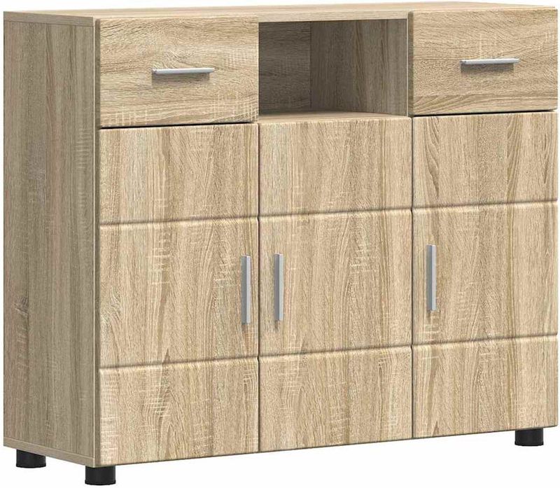 vidaXL - Dressoir - Sonoma Eiken - 88.5 x 30.5 x 73 cm - Bewerkt Hout