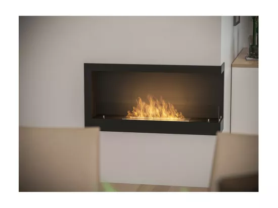Corner 900 Right Cheminée au bioéthanol encastrable SimpleFire avec verre
