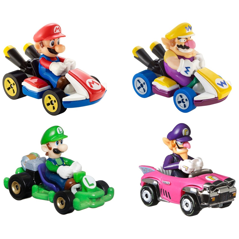 Hot Wheels Mario Kart Diecast 4er-Pack Sortiment