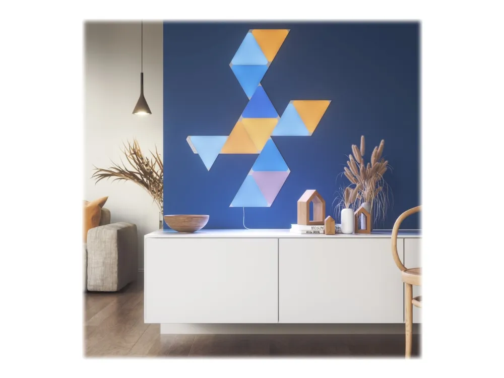 Nanoleaf Shapes Smarter Kit - Trådløst belysningssæt - LED x 9 - 1.7 W - 16 millioner farver - 1200-6500 K - triangel