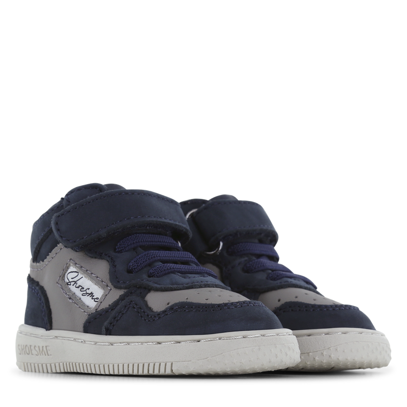 Shoesme blauw-grijs basket sneakertje Leer, Nubuck | Sale