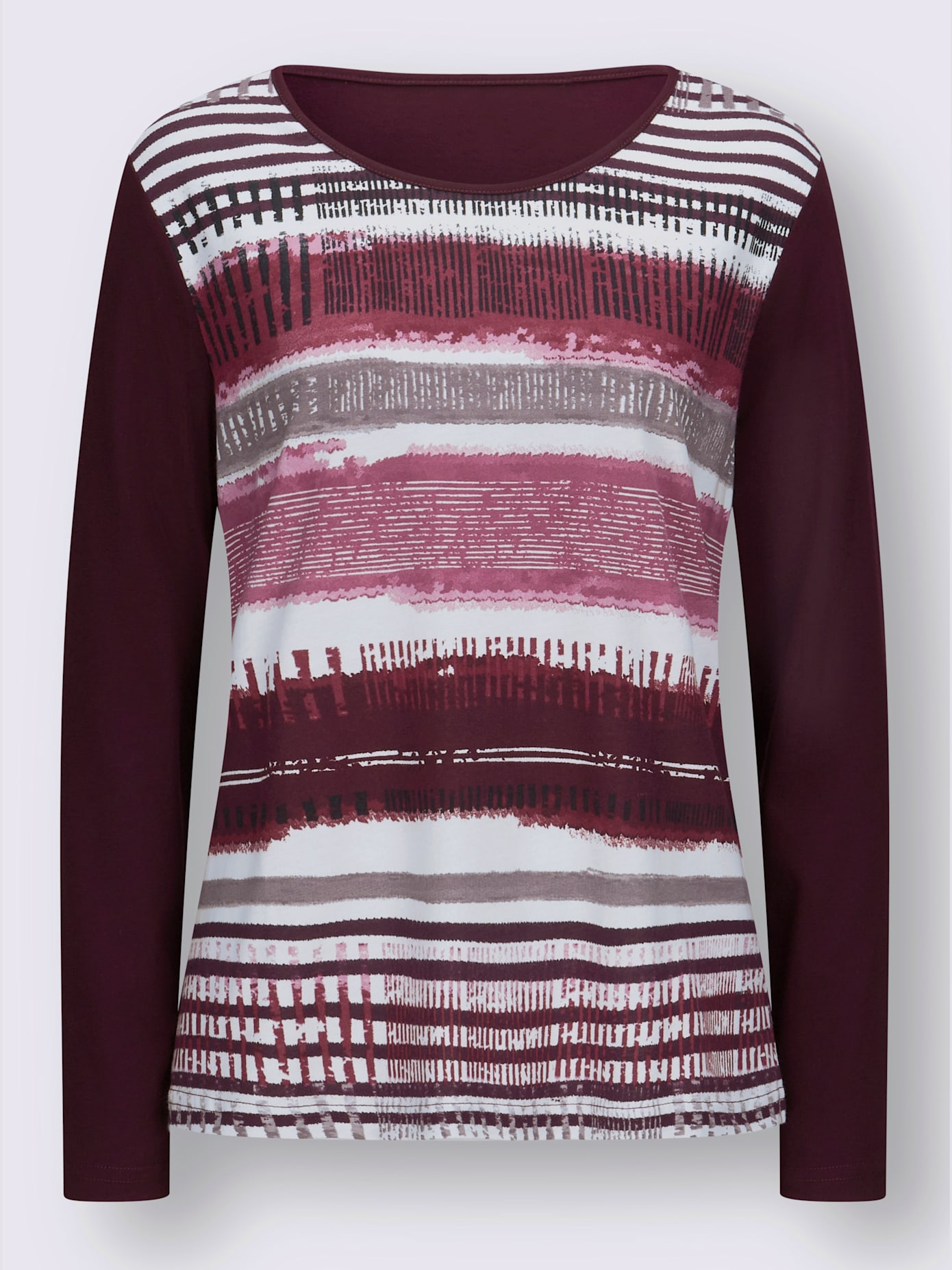 T-shirt avec un imprimé tendance et manches longues