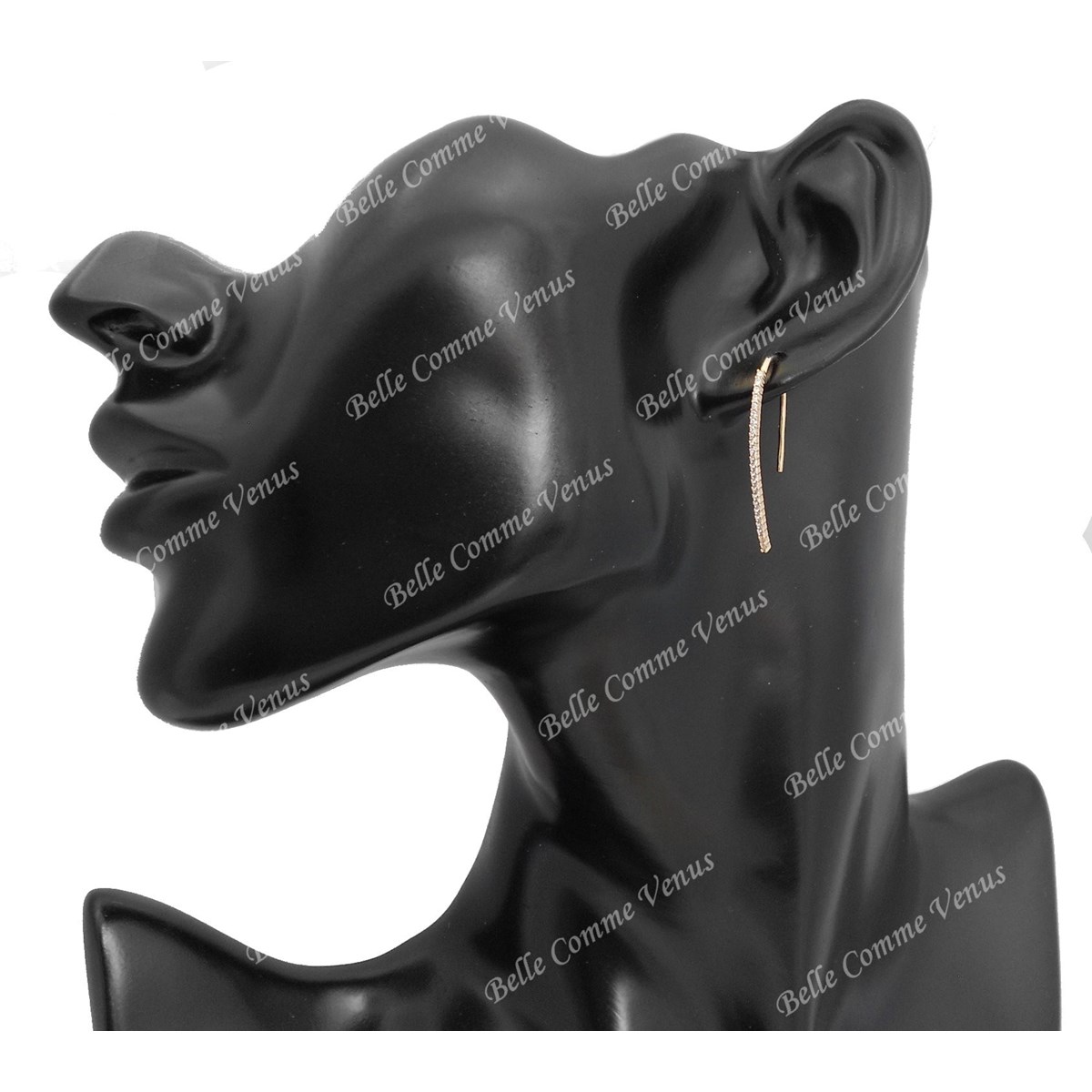 Boucles d'oreilles pendantes chute d'oxyde de zirconium Plaqué OR 750 3 microns