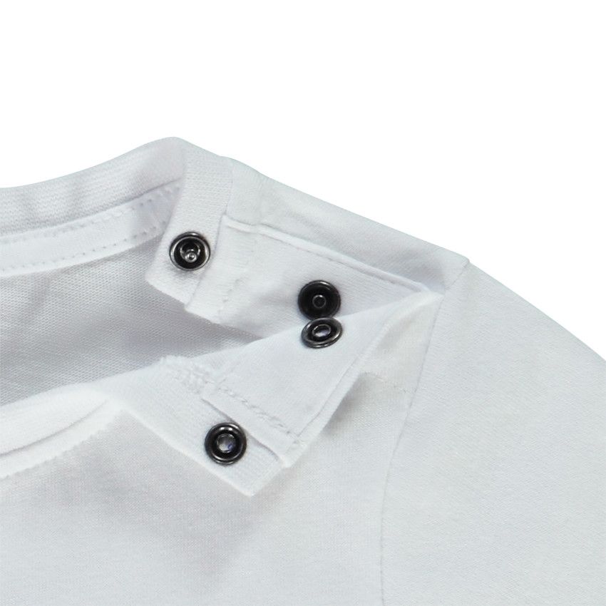 T-shirt manches courtes en jersey avec patch effet 3D ludique pour bébé garçon - Blanc