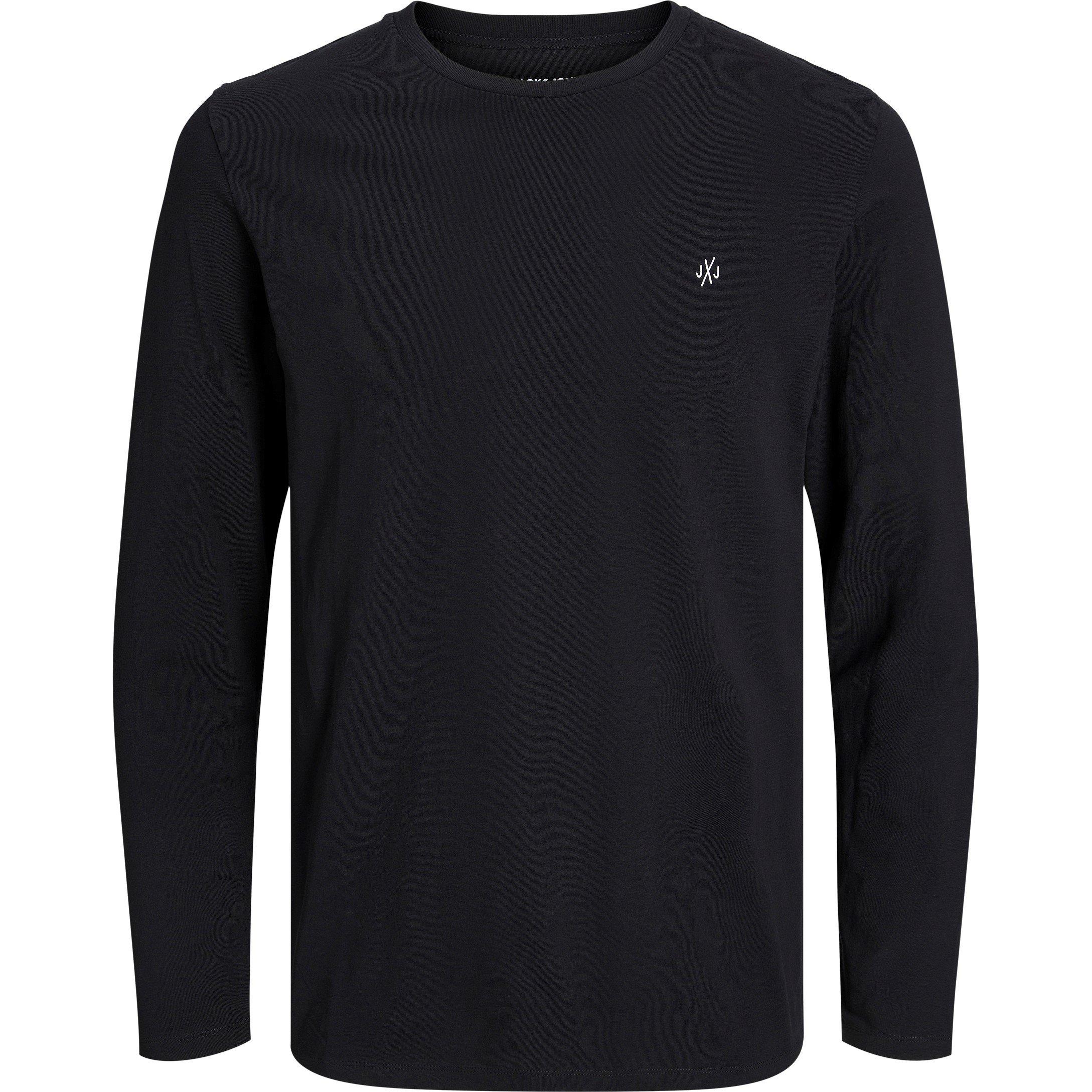Jack and Jones 3 Pack Crew Neck Long Sleeve T Shirt Mens
