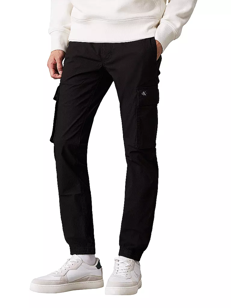 CALVIN KLEIN JEANS Cargohose Skinny Fit schwarz