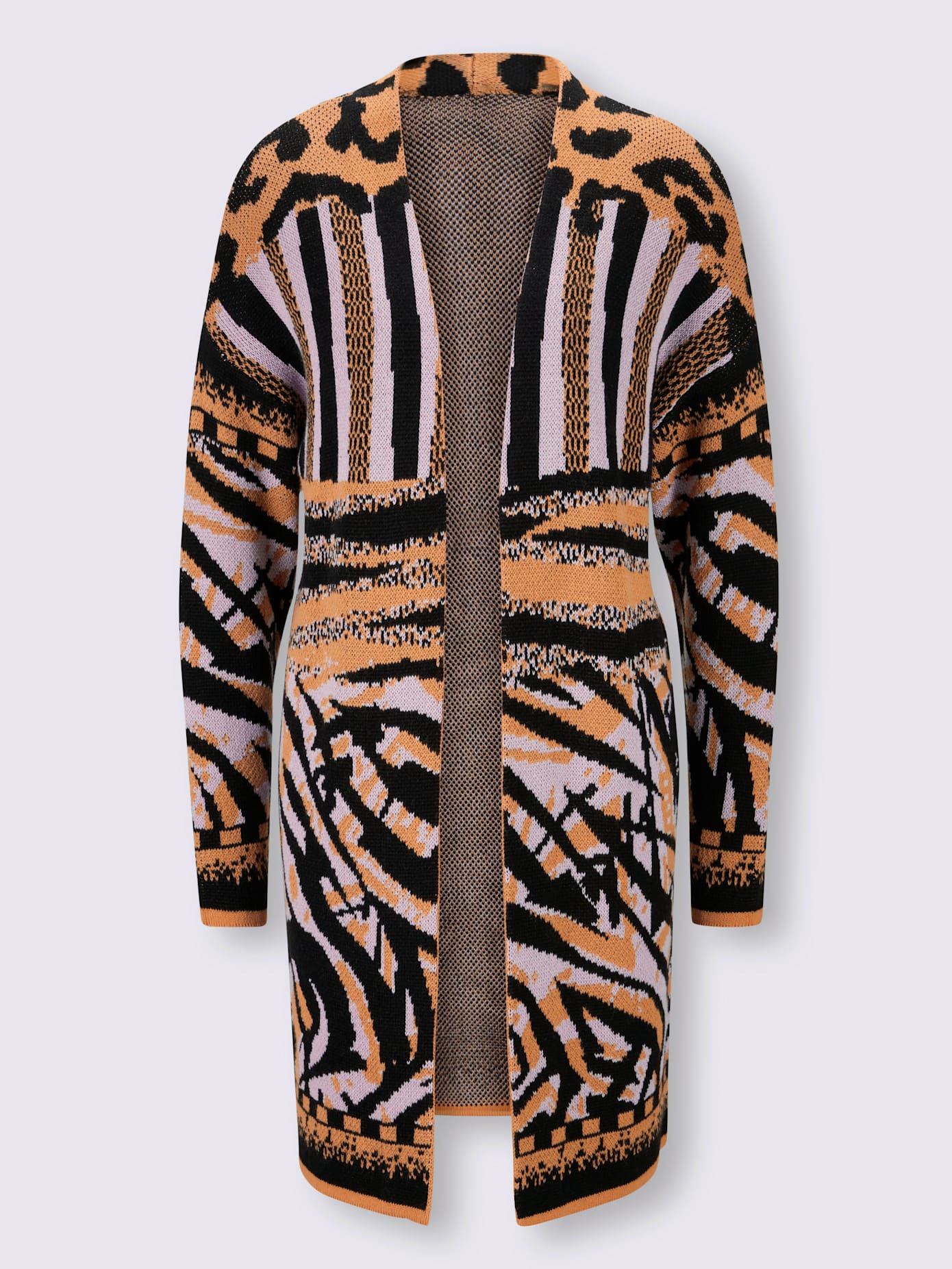 Veste en tricot joli jacquard à l'aspect animal