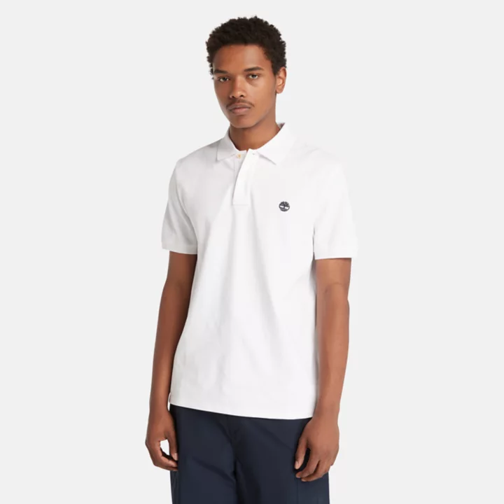 Polo en piqué Millers River pour homme en blanc