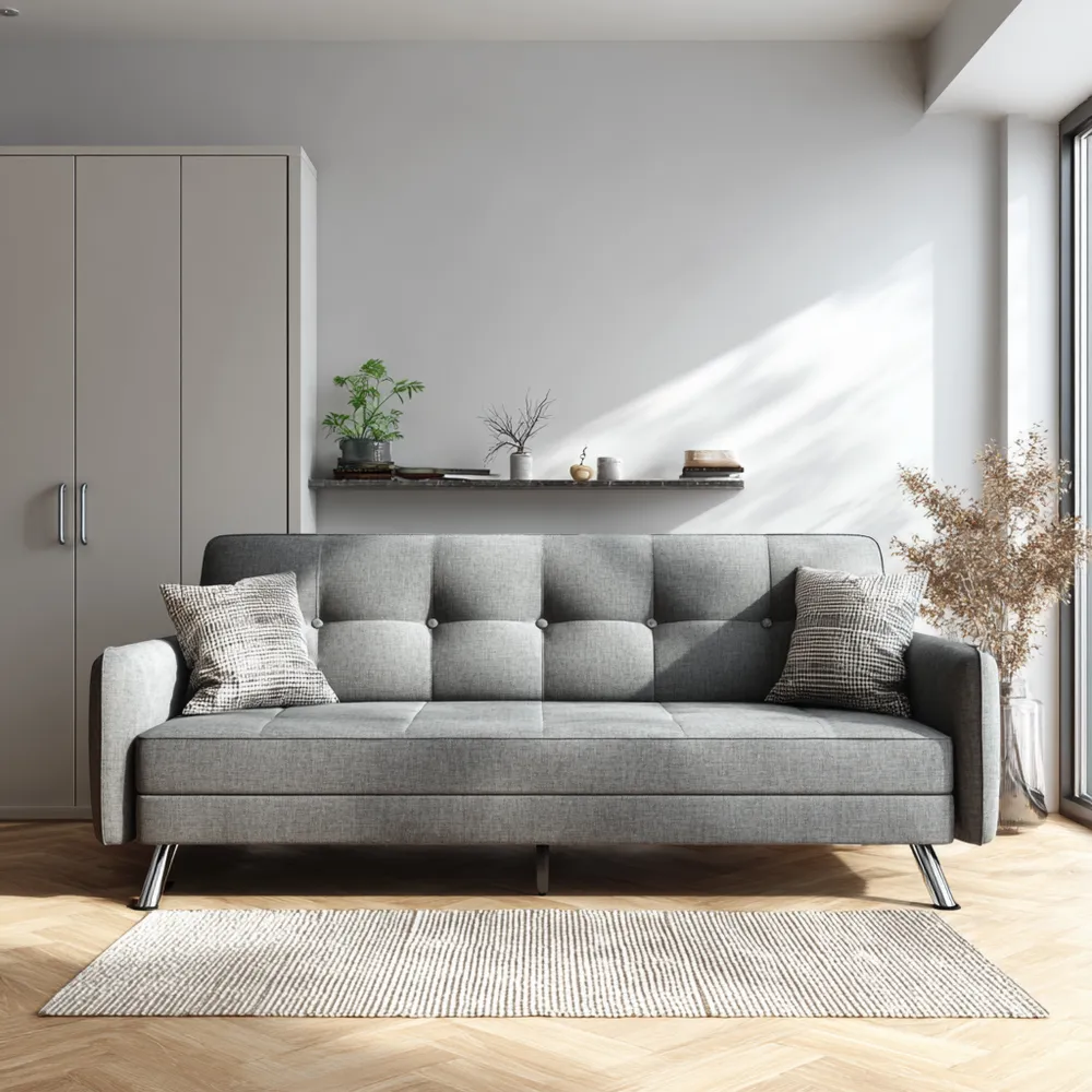 2-Sitzer-Sofa Stoff 190x85x85 cm – Hellgrau – Modernes Design