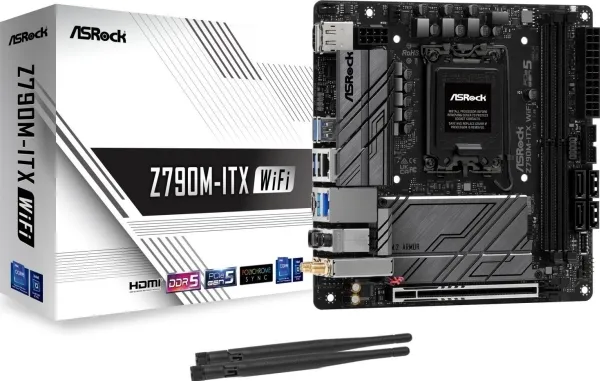 ASRock Z790M-ITX WiFi - Bundkort - mini ITX - LGA1700 sokkel - Z790 Chipset - Bluetooth, 2.5 Gigabit LAN, Wi-Fi 6, Gigabit LAN - onboard grafik (CPU påkrævet) - High Definition Audio (7.1-kanal)