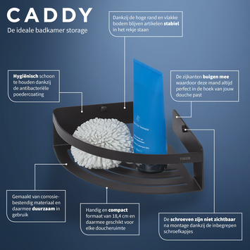 Tiger Caddy hoekkorf klein Zwart