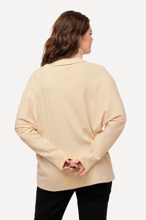 Shirt, Stehkragen, Fledermaus-Langarm, Biobaumwolle