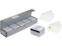 Evolis Rewritable blank cards (blue printing) - 30 mil - blå - CR-80 Card (85.6 x 54 mm) 100 kort PVC genskrivninge kort - for Evolis Primacy 2, Tattoo Rewrite