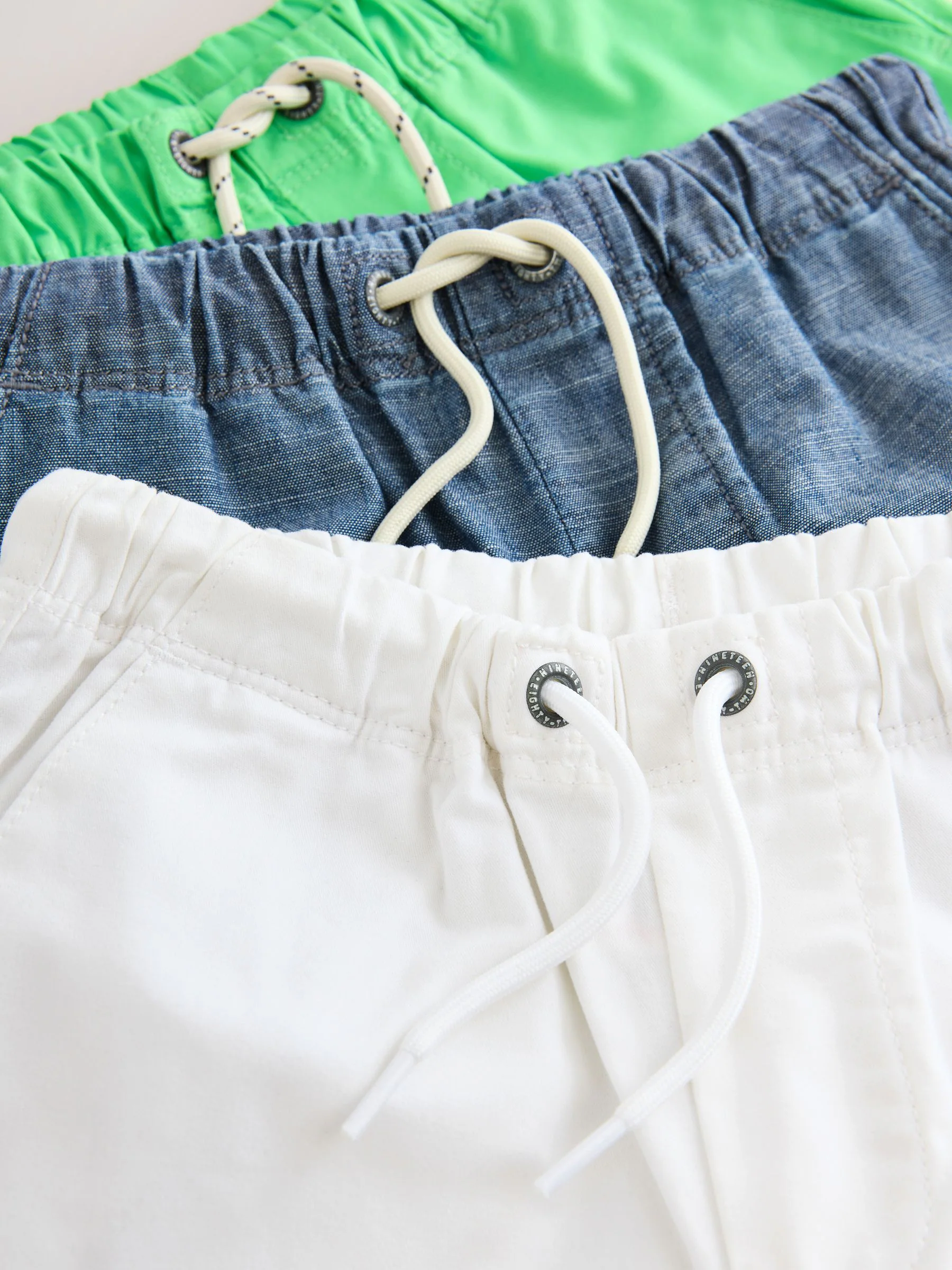 Groen/blauw - Verpakking van 3 shorts met elastische taille (3-16 jr)