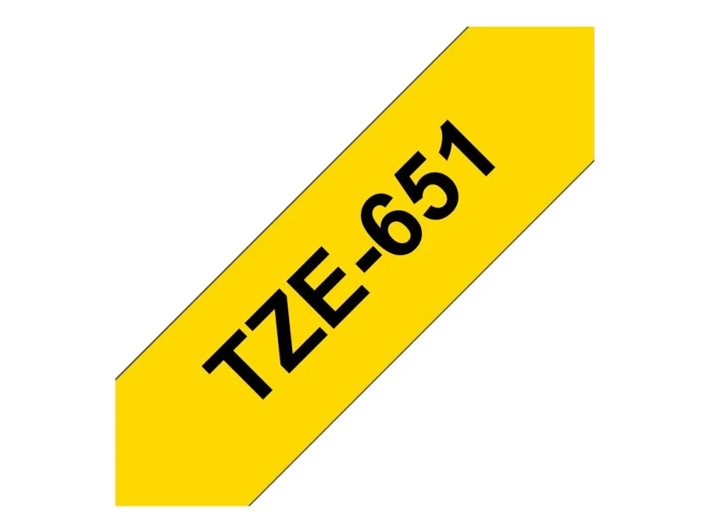 Brother TZe-651 labeltape - sort på gul 24mm x 8m