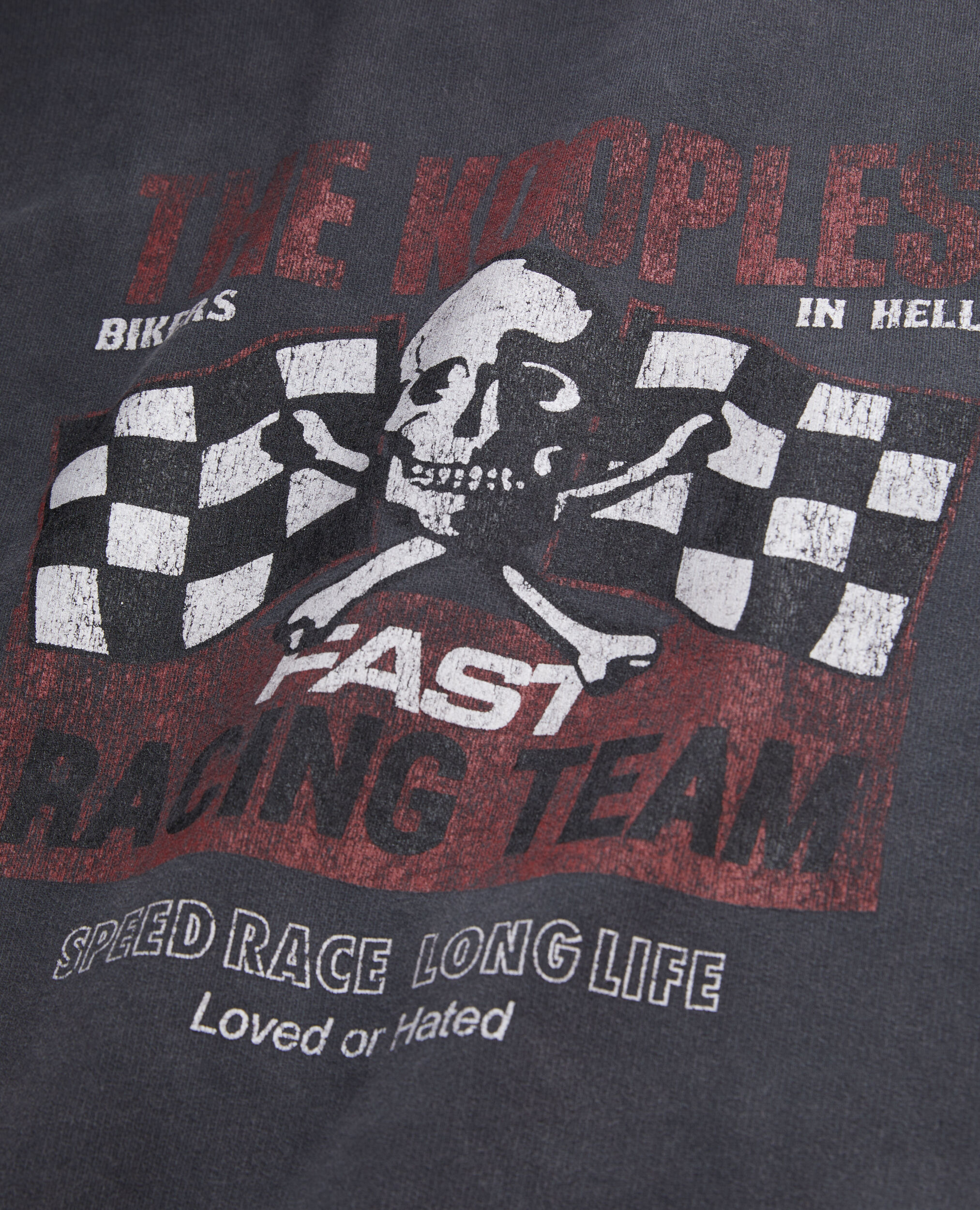 Sweatshirt noir avec sérigraphie Racing skull