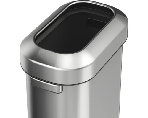 EKO afvalbak met open opening, Urban 60 l, zilver