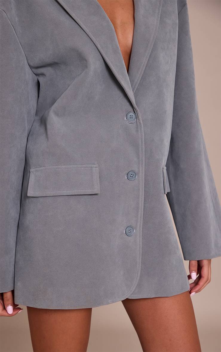 Bleu Poudré Robe Blazer Structurée En Synthétique