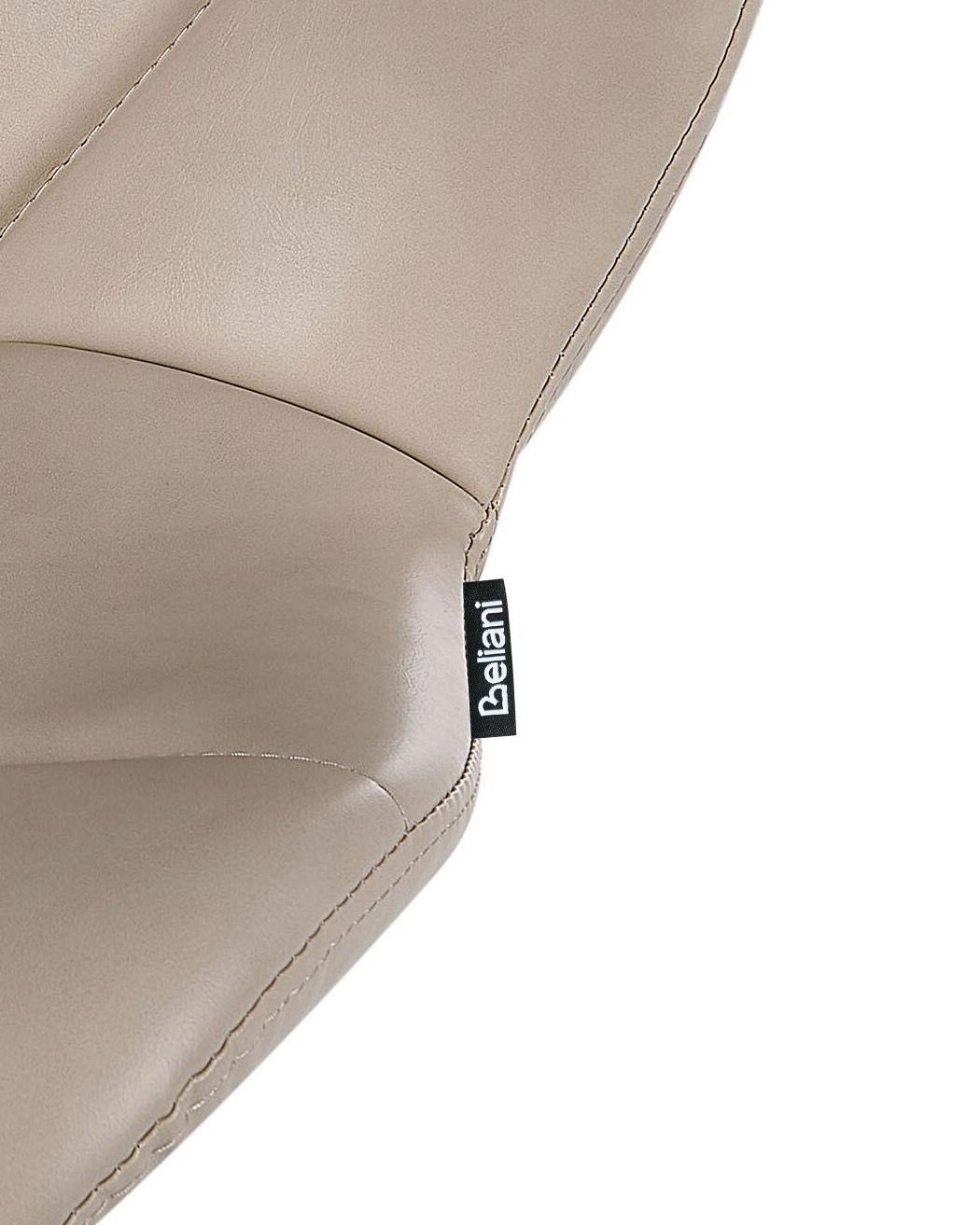 Set van 2 barstoelen VALETTA Kunstleer draaibaar Lichtbeige