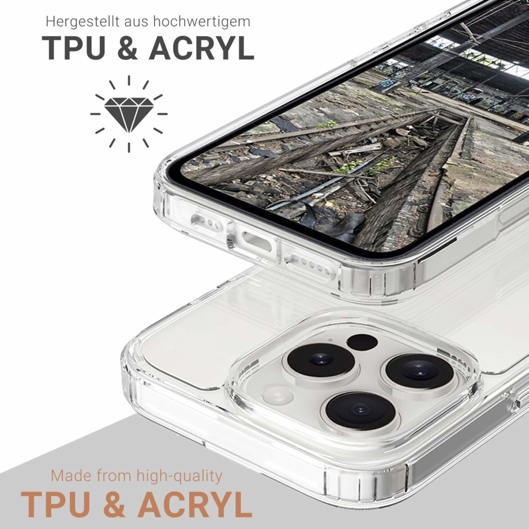 iPhone 16 Pro MagSafe Hybrid Hülle TPU Bumper   Acryl Rückseite Pankow (11092) - Transparent