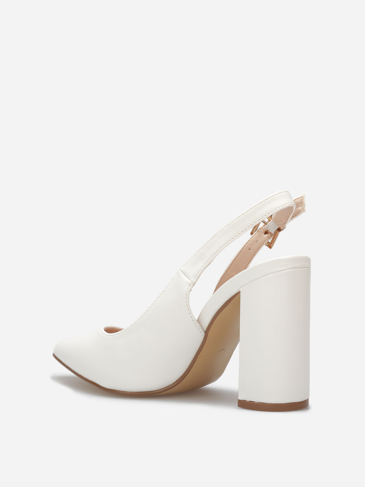 Escarpins pointus à bride arrière- Blanc
