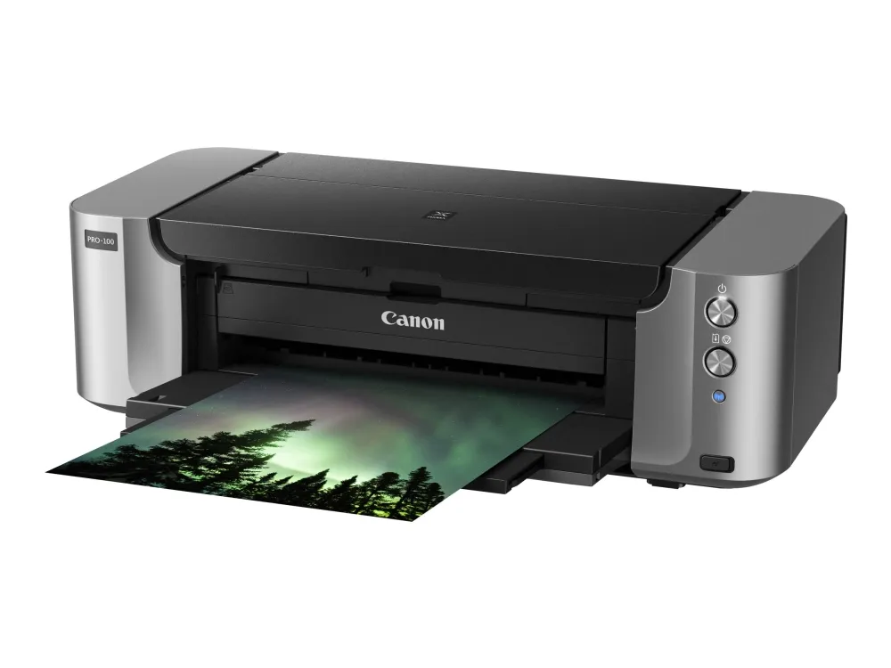 Canon PIXMA PRO-100S - Printer - farve - blækprinter - A3 Plus, 360 x 430 mm op til 1.5 min./side (farve) - kapacitet: 150 ark - LAN, Wi-Fi(n), USB 2.0